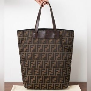 Fendi Vintage Zucca Monogram Canvas Tote Bag - Authentic